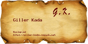Giller Kada névjegykártya